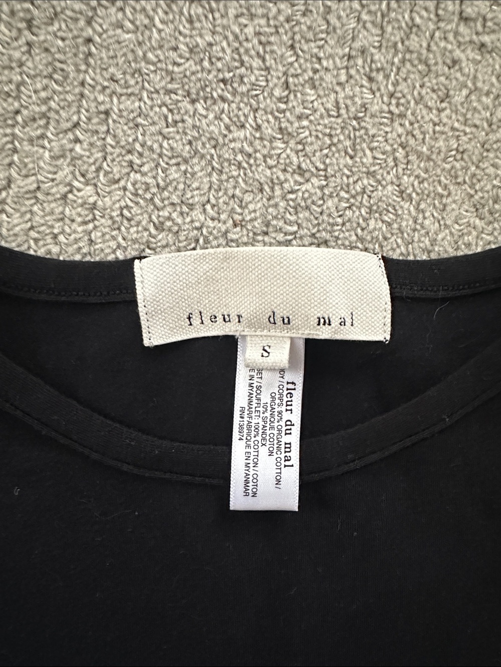 Fleur du Mal Black Short Sleeve Bodysuit - Picture 2 of 2